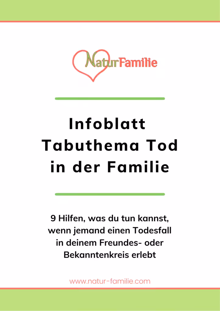 Infoblatt Tabuthema Tabuthema Suizid in der Familie, Tod und Trauer