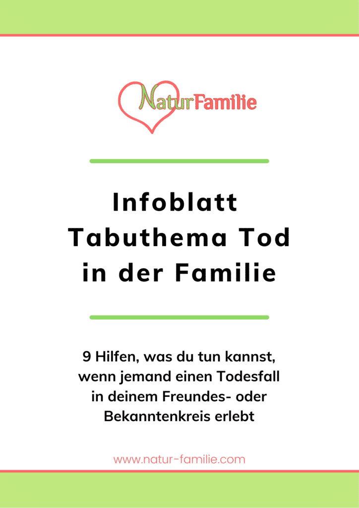 Infoblatt Tabuthema Tabuthema Suizid in der Familie, Tod und Trauer